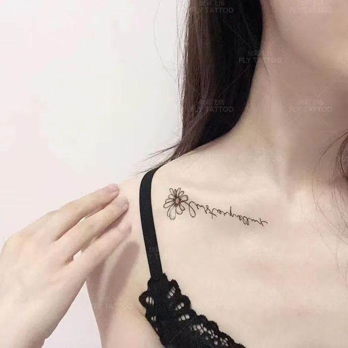 Amazon.com : Waterproof Bana Flower Temporary Tattoo Female Clavicle Scar  Covering Temporary Tattoo : Beauty & Personal Care