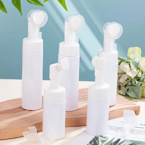 Clear Mousse Foaming Bottle Pump Press Silicone Face Brush Foaming Bottle Foaming Brush Bottle