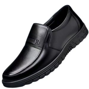 Free Shipping MenS Faux Leather Casual Shoes Suitable For Middle-Aged And Older Men Comfortable Breathable And Easy To Slip On