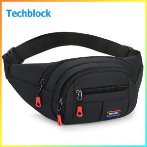Men Women Chest Bag with 4-Zipper Pockets Belt Bag with Adjustable Strap Fashion Waist Pack for Travel Hiking Running