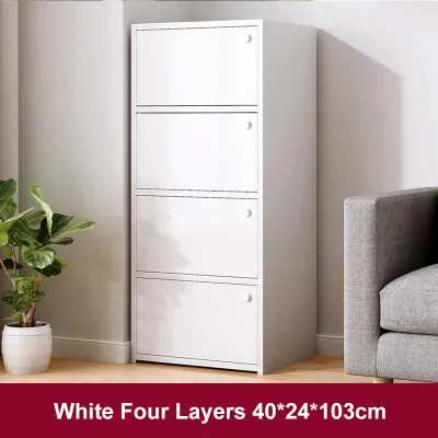 5 Tier Storage Cabinet with Door Book Rack Shelf White File Cabinet Wardrobe Cubit Drawer Organizer Kabinet Baju Book Rack Shelf 收納櫃