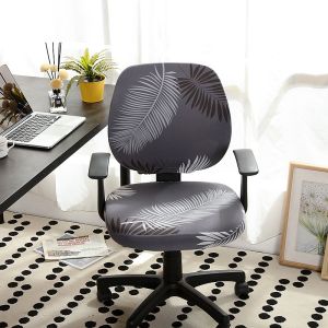 Printed Office Chair Cover Stretch Split Computer Chair Cover Washable Removeable