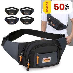 QNQN 【COD】กระเป๋าสะพายหลังมัลติฟังก์ชั่นสำหรับผู้ชายและผู้หญิงความจุสูงกันน้ำวิ่งกีฬากลางแจ้งโทรศัพท์มือถือกระเป๋าสตางค์ Oxford ผ้าเช็คเอาท์กระเป๋าหน้าอก