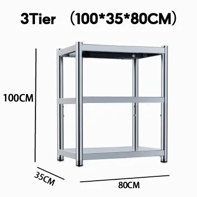 CompactSteel​​ store Stainless Steel Kitchen Storage Cabinet Heavy Duty Kitchen Racks Organizer Supermarket Warehouse Stand Rack