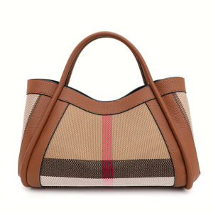 Genuine Leather Large-Capacity Mother-In-Law Bag Womens Handbag Cowhide Crossbody Bag 2025 New High-End Plaid Womens Bag