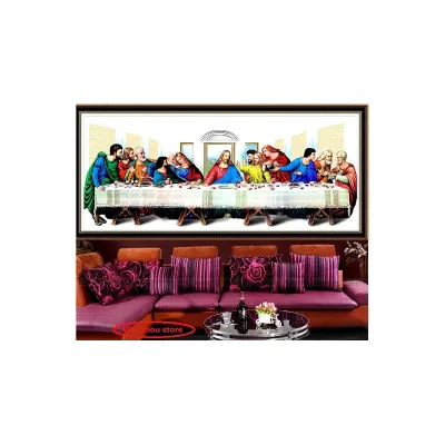 【Fast and Free Delivery】 New full drill diamond painting last supper cross stitch embroidery kits 5D DIY Jesus religious icon decoration