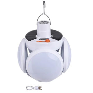 Solar Outdoor Folding Light Portable USB Rechargeable LED Bulb Search Lights Camping Torch Emergency Lamp for Power Outages