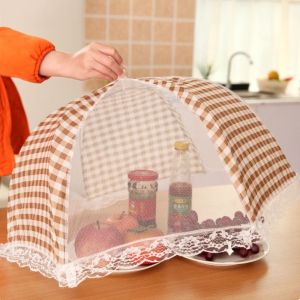 CEMOMEF กันฝุ่นกันฝุ่น ป้องกันคราบสกปรก โต๊ะรับประทานอาหาร ป้องกันยุงป้องกัน อุปกรณ์ในครัว ตาข่ายสำหรับผู้หญิง ฝาปิดอาหาร ฝาครอบอาหาร ที่คลุมโต๊ะ ฝาครอบอาหาร