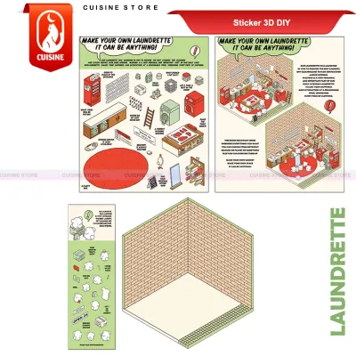 3D Scene Sticker Korea Mainan tempel Stiker Dekorasi kreatif DIY Premium