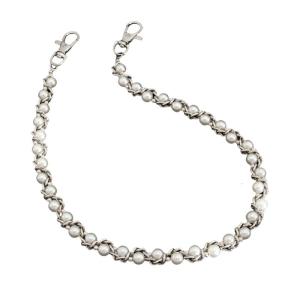 Stylish Metal Hip Chain With Twist Pearls Details Easy Clasp Closure Waist Chain For Daily Fashion Styling