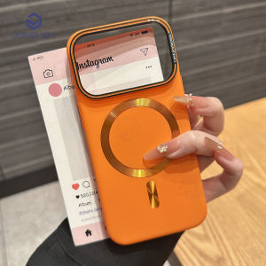 For Magsafe Retro Matte Hard Orange Case For iPhone Air 15 14 Plus 13 12 16 17 Pro Max Shockproof Slim Silky Skin Cover