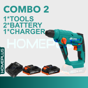 Homeplus Power Action CRH20 20V Cordless Rotary Hammer Drill Chisel Concrete Electric Corded Penebuk Dinding Konkrit 3 Jenis Tebuk Gerudi Simen Driller Elektik