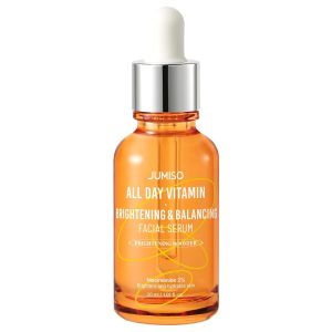 JUMISO All Day Vitamin Serum Brightening & Balancing Facial Serum Gift Vitamin C A B D E Serum with Vitamin Korean Skincare Skin brightening soothing Vegan serum Vitamin tree extract 86.14% Niacinamide 20000ppm1.01 fl oz (serum)