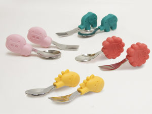 MARCUS & MARCUS Palm Grasp Spoon & Fork Set - For 18MONTHS babies and above