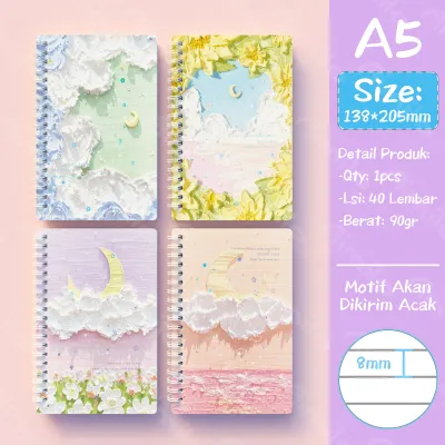 [READY] Aimilo Notebook A5 Buku Diary Aesthetic Buku Jurnal Buku Catatan Buku Note Stiker Buku Tulis Aesthetic Sekolah Stationary