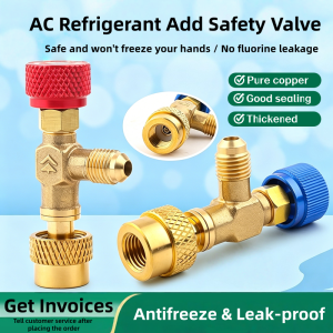 Air Conditioner R22/R410/R32 Safety Valve Adapter Durable Thickened Brass Anti-freeze Safety Valve