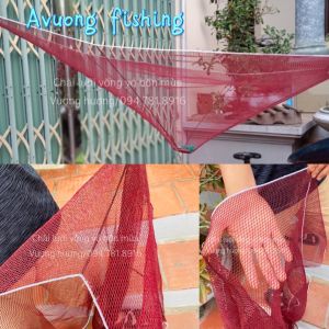 Lưới kéo cá vó bắt cá giống loại mau màu nâu siêu bền màu nâu cạnh 1m55 x1m55
