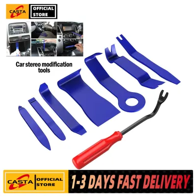 【COD + local seller】8PCS Auto Trim Panel Removal Tool Kit Auto Car Stereo Radio Pry Tools Door Clip Hard Plastic Panel Dashboard Removal Install Kit