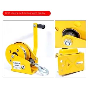 Tời tay tự khóa tải trọng 1200 đến 2600lbs phụ kiện nâng hàng kèm ròng rọc và cáp dài 5m/10m