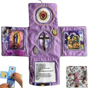 MISUPS Sewing Accessories Handcrafted Pocket Devotional Cross Included Inside Faith Edition Cross-Shaped Fabric Pouch Portable DIY Craft Mini Scripture Prayer Pocket Cross for Sewing and Quilting