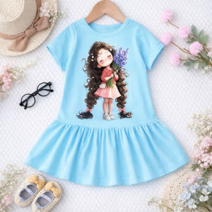 Đầm Bé Gái Hình Bé Gái–Kẹp Tóc Siêu Xinh Từ 8kg- 30kg.DAM06