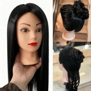 Mannequin Head with Hair - Cosmetology Students Doll Head for Hair Styling    Brown Hair Mannequin Head 28" Long Hair Mannequin Head for Braiding or Cutting Professional Training Head for Hair Stylist