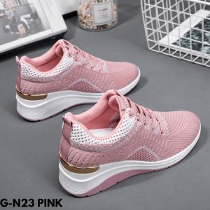SEPATU WANITA ACTIVE HIGH SOLE ALA ALA KOREAN CANTIK SIMPLE BAHAN CANVAS MESH IMPOPRT GN23