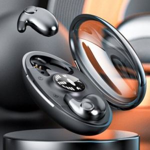 ชุดหูฟังบลูทูธ สามารถสวมใส่ได้เป็นเวลานาน บางและกะทัดรัด หูฟังไร้สาย ประเภทอินเอียร์ การซิงโครไนซ์เสียงและภาพ