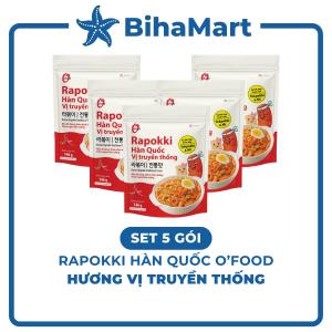 [SET 5 GÓI] - O’FOOD - Rapokki Hàn Quốc O’food hương vị Truyền thống Tokbokki OFood Bánh gạo OFood Hàn Quốc (146g/gói)