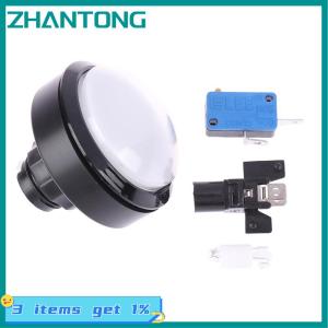 ZHANTONG 1PC 60Mm Arcade Nút Lớn Vòng LED Chiếu Sáng Với Microswitch Cho Tự Làm Arcade Trò Chơi Các Bộ Phận Máy 12V 32A Dome Ánh Sáng Chuyển Đổi