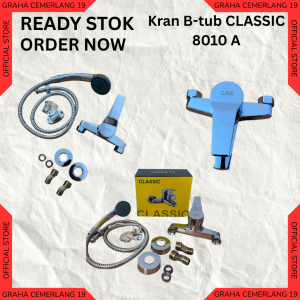 KRAN PANAS DINGIN BATH TUB/KERAN BATHTUB 1SET KOMPLIT DENGAN SHOWER MANDI TINGGAL PASANG CLASSIC 8010A