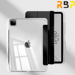 RBP acrylic transparent HD anti-bend iPad flip case for iPad 10.2 7th 8th 9th gen ipad 10th gen air 4 Air 5 10.9 inch Air 6 13inch 2024 iPad Pro 2/3/4/5 11 inch pro 4/5/6/7 12.9 2020 2021 2022 new anti-fall smart sleep/wake with pen slot case accessories