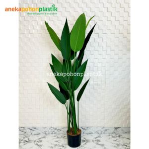 Pohon Hias Artificial Daun Pisangan Heliconia T150 Latex Pot Dasar Hitam Hiasan Ruang Tamu Aesthetic