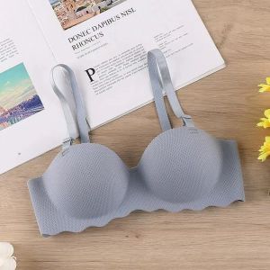 iQOO New AB Cup Super Thin Small Chest Seamless Underwear Girls Super Gathered No Steel Ring Bra Adjustment Type Breathable Thin Cup