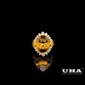 N508 Nhẫn nữ đá màu phong thủy thiết kế sang trọng UHA