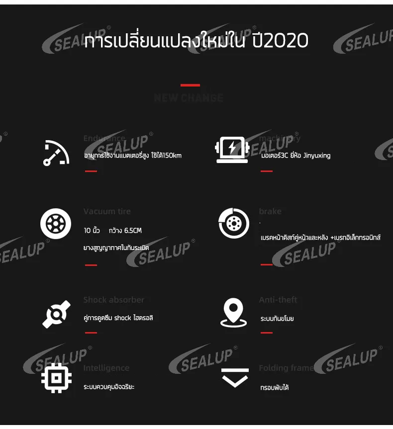 SEALUP Q8 รุ่นซิตี้สกู๊ตเตอร์ไฟฟ้า สกูตเตอร์ไฟฟ้า ผู้ใหญ่พับได้สกู๊ดเตอร์ไฟฟ้าา 48V/500W/1000W กันน้ำ NFC