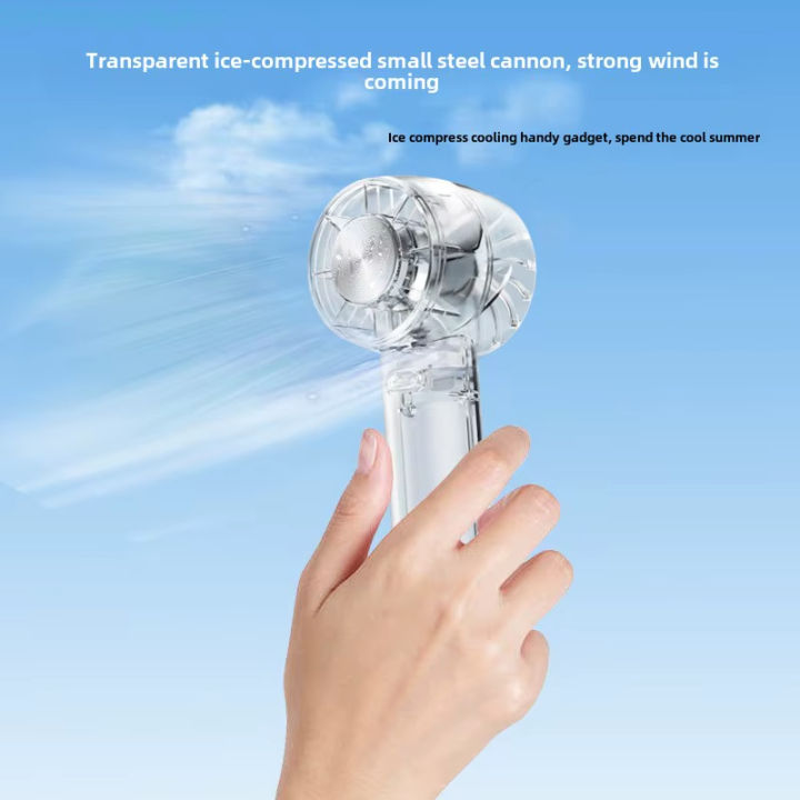 Handheld Fan Usb Semiconductor Ice Pack Mini Creative Transparent ...