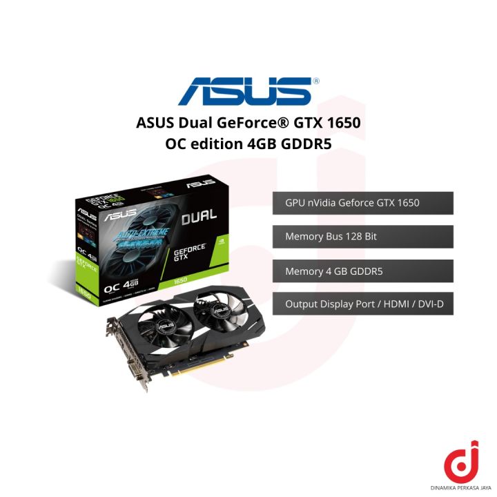 VGA Graphic Card ASUS DUAL Geforce GTX 1650 OC edition 4GB GDDR5
