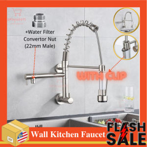 lunn Kitchen Pull Out Faucet Kitchen Sink Wall Mounted Single Cold Stainless Steel Pull Down Faucet Gold Tap Faucet Tap Paip