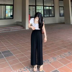 Quần Dài Nữ Ống Đứng Cho Nấm Lùn Dưới 1m56 dài 87cm Cạp Cao 5cm TD201