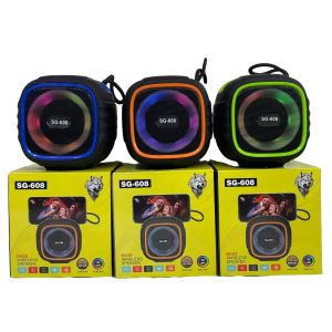 Speaker Bluetooth RGB SG-608 Wireless Speaker LED Good Bass Support TF Card With Stand Handphone
