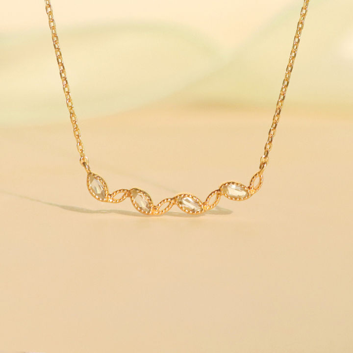 Courtly Style Voice of Tears S925 Sterling Silver Plated K-gold Necklace  Women Girls Light luxury Fine Clavicle Chain
