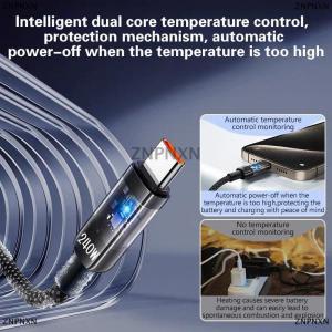 [COD] ZNPNXN 240W USB Type C Cable Fast Charging Cable For Laptop Tablet IPhone 16 15 Samsung Xiaomi 15 Huawei Phone USB C Charger Cord 1m 2m