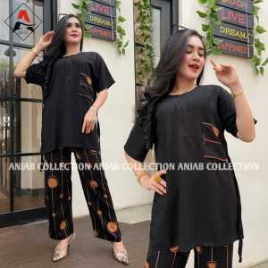 Setelan Wanita Terbaru Motig Rantai Bunga Kekinian Rayon Adem- Setelan Wanita Terlaris Murah - Baju Tidur Wanita Dewasa 2022 - Anjab Collection