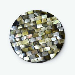 Black lip Shell Glass Coaster 3.5" Dia.