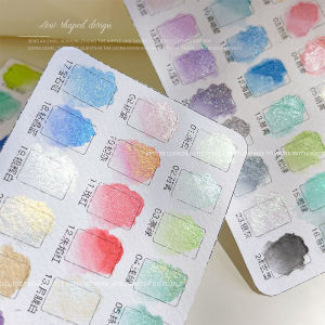 💕 Store opening 💕 24 Color Nail Solid Pigment Aurora Pearly Nail Art Watercolor Metallic Palette Paint Draw Chrome Chameleon Powder Nail SetGradie