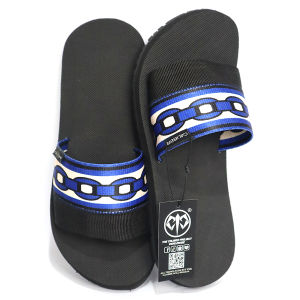 CLBR BRSLI013 outdoor slides blue chain design strap with black slipsole (Available Sizes 5 6 7 8 9 10 11 12)
