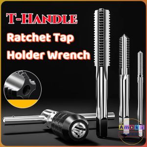Amoki Hand Tap Set Adjustable Manual Tapping Tool Set for Home Use Adjustable T-Handle Ratchet Wrench