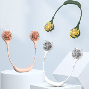 Summer Hanging Neck Fan Travel Portable Mini Air Cooler Fans USB Rechargeable Cute Outdoor Handfree Adjustable Fan