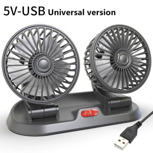 [✅SG Ready Stock] Car Strong Dual Fan Air Conditioning Double Booster Cooler 360° Desktop USB Mini Fan For Car Van Truck
